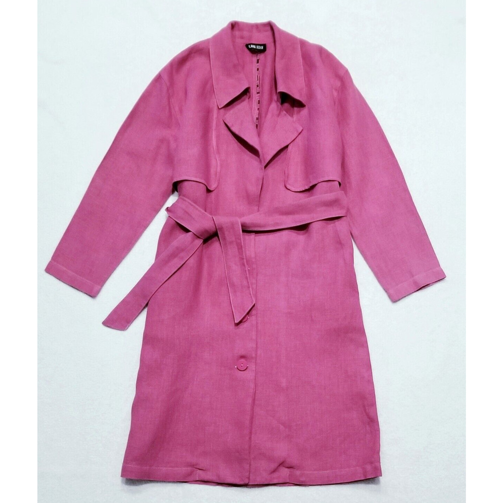 ILANA KOHN "perfect dress up-down" linen trench garmentory pocket jacket $465 S - Picture 2 of 12